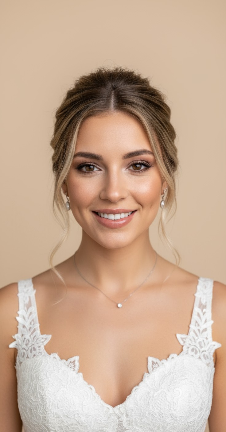 After Bridal Hair Messy Updo